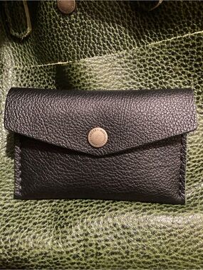Portland Leather Pebbled Black small envelope